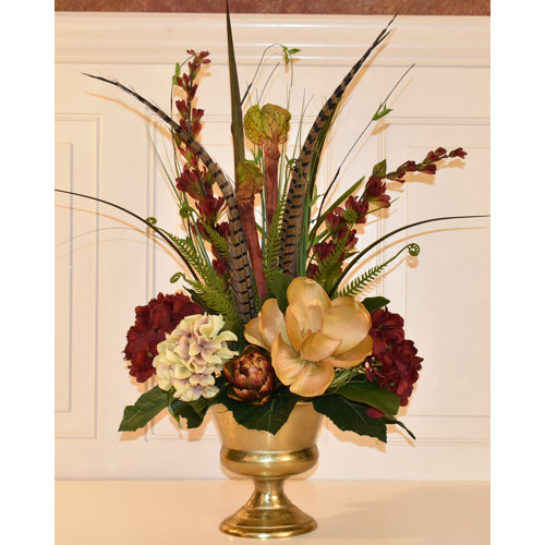 Floral Home Decor Faux Silk Arrangement in Vase Wayfair